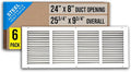 Fits 24x8 Duct Opening | Steel Return Air Grille by Handua | Vent Cover Grill by Handua