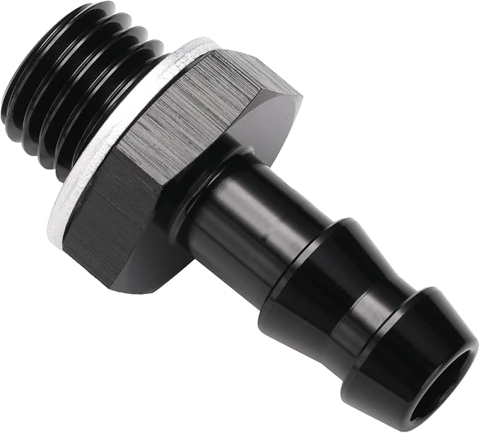 M12x1.5 Male Metric to 5/16 Barb Fuel Pump Outlet Adapter Fitting Aluminum Black - Image 3