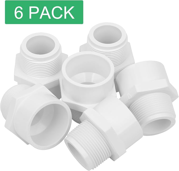 6Pack 1-1/4" PVC Male Adapter Pipe Fittings Furniture Grade SCH40 2-Way 1.25" - Image 6