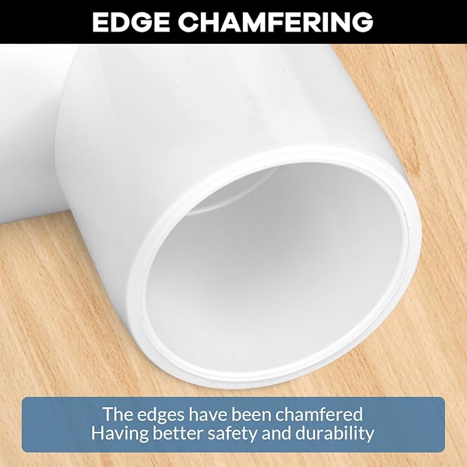 12-Packs 3/4 inch Tee PVC Fitting 3 Way Furniture Grade Pipe Elbow Connector - Image 5