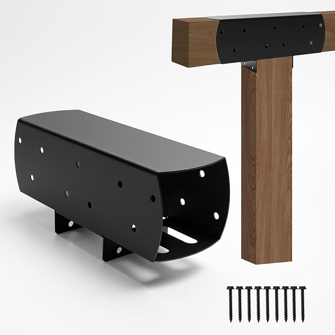 2 Pcs 4"x 4" 3-Way Pergola Bracket Post | T-Shaped Bracket Woodworks Pergola by AXWHYS