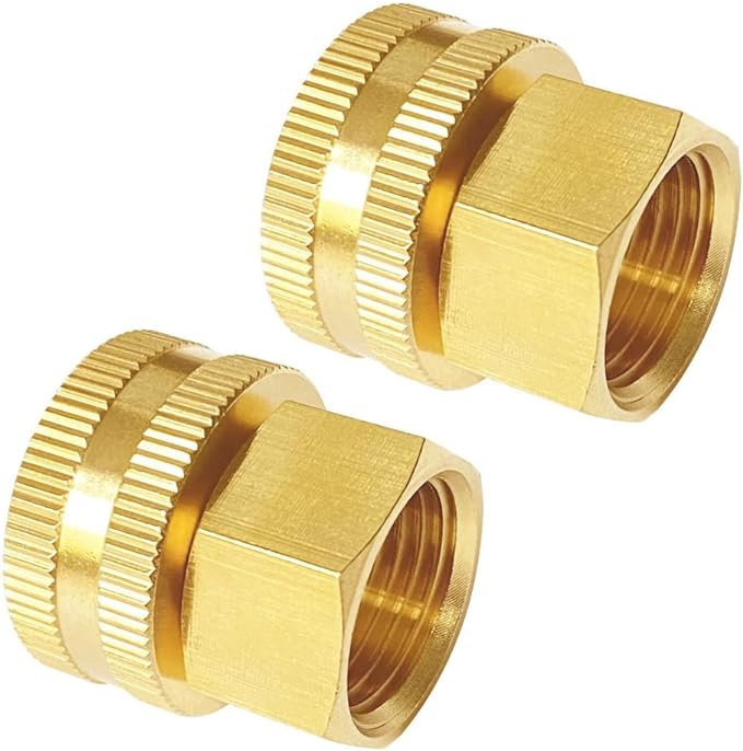 Joywayus 2PCS Brass Swivel Pipe Fitting 3/4" GHT x 1/2" NPT Double Female | by Joywayus