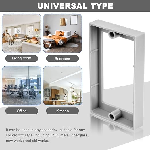3Pcs 1/2" Single Gang Outlet Box Extenders, Electrical Box Extender Receptacle - Image 7