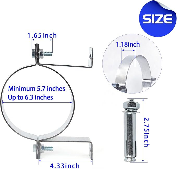 2 Pcs 6 Inch B Vent Wall Strap Round Gas Vent Pipe Strap, B Vent Wall Bracket - Image 2