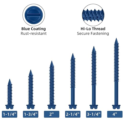 1/4" x 4" Blue Hex Head Concrete Screw Anchor Kit - Image 3