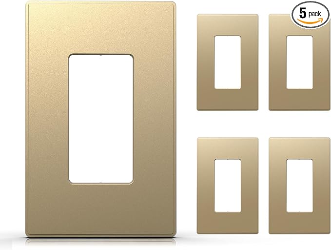 ELEGRP 1-Gang Screwless Decorative Wall Plates, Mid-Size Unbreakable by ELEGRP%7CELEGROUP