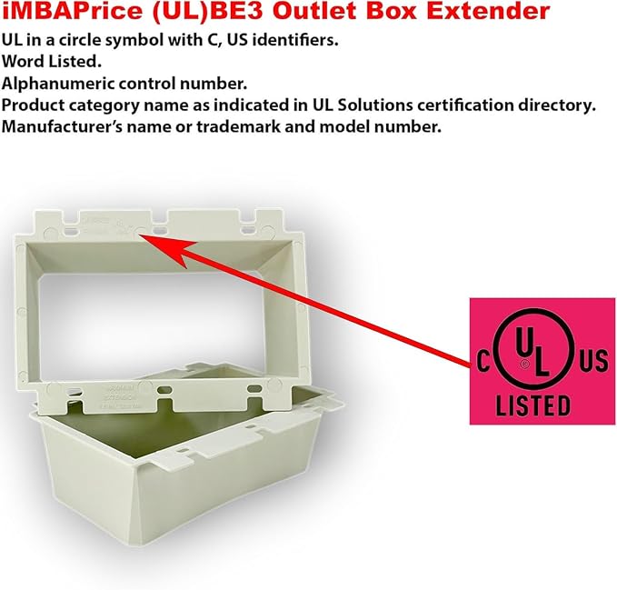 iMBAPrice IMBA-BE3-5 White 3-Gang Non-Metallic Electrical Power Outlet Box - Image 3