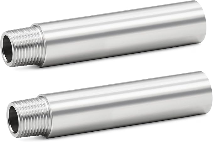 ChillWaves 304 Stainless Steel Pipe Fitting, Nipple Cast Pipe 1/2" NPT Male x by VisittheCHILLWAVES