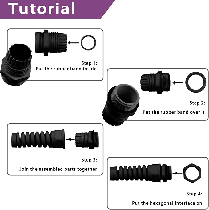 Swpeet 22Pcs 6 Sizes 3mm-18mm Waterproof Cable Gland Conduit Fittings - Image 5