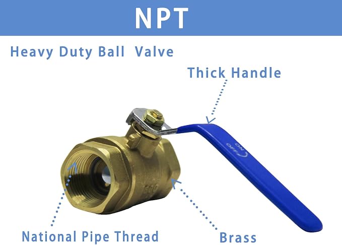 3/4 ball valve NPT Female Threaded Brass Ball Valve 3/4" Brass Body Ball Valve - Image 3
