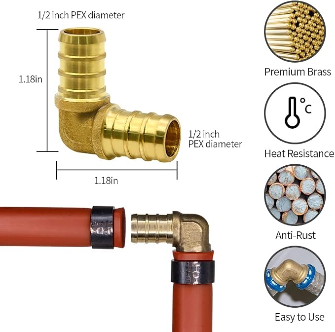 20pcs 1/2" Brass PEX Fitting Combo - Image 3