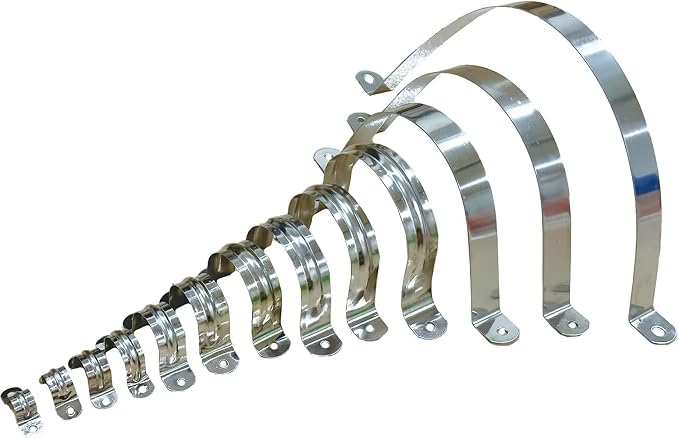 2inch Rigid Support Pipe Strap, 2 Hole U-Tube Strap Clamp, Stainless Steel - Image 5