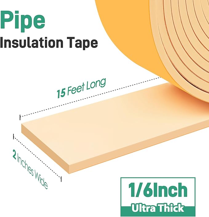 TOHONFOO Outdoor Pipe Insulation Tapes, Foam Pipe Heat Tape, insulation foam - Image 7