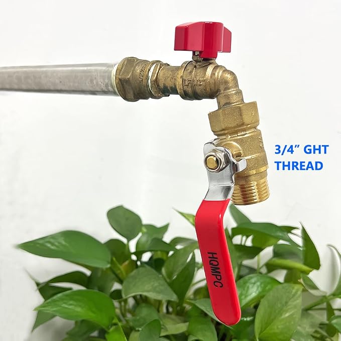 Garden Brass Shut Off Valve Ball Valves 3/4" GHT Hose Shut Off valve Hose - Image 4