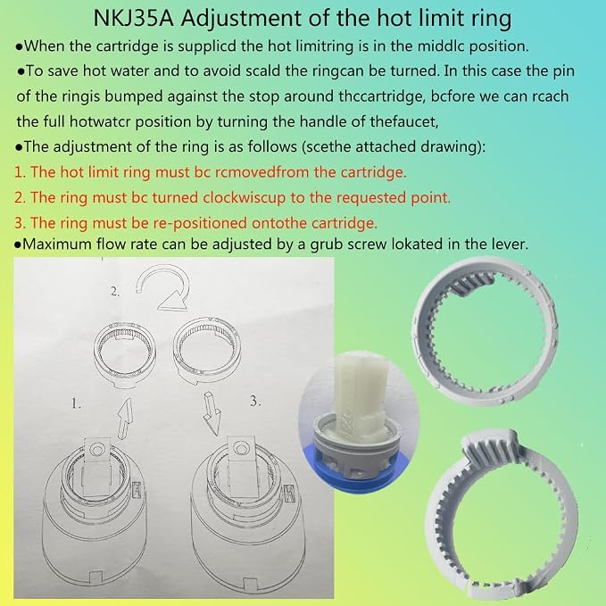 KEROX NKJ35A 35mm Faucet Cartridge, W/Right Rotation, Fits Single Lever | - Image 5