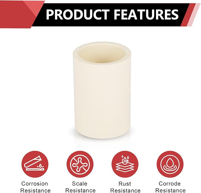 30 Pack EFIELD CPVC Coupling Adapter Fittings, 3/4" Slip x 3/4" Slip | Socket - Image 3