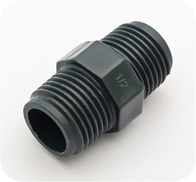 10PCS 1/2" PVC Hex Nipple Fitting, G1/2 X G1/2 Male Thread Coupling Adapter - Image 3