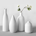 White Ceramic Vase Set of 4, Modern Farmhouse Decorative Vases by Beinhome