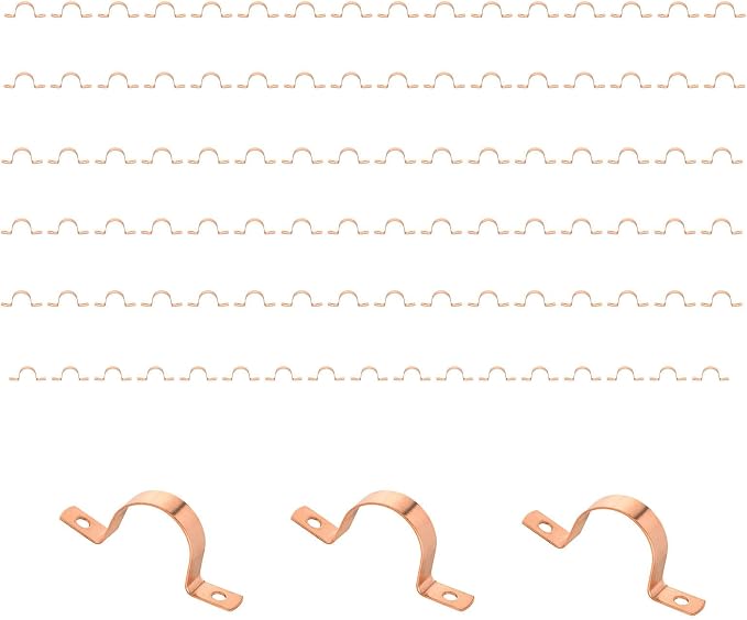 100 Pack Niikappu Copper Pipe Strap Clamp Hanger by Unknown