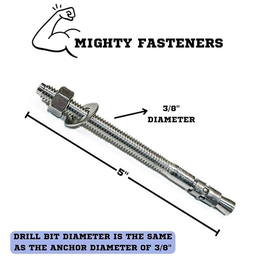 Mighty Fasteners Wedge Anchors – Heavy-Duty 304 Stainless Steel Expansion Bolts - Image 4