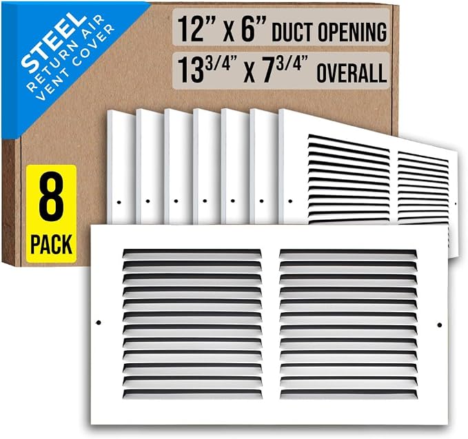 Fits 12x6 Duct Opening | Steel Return Air Grille by Handua | Vent Cover Grill by Handua