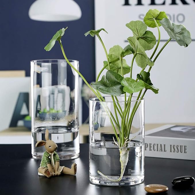 WGVI Quality Thick Clear Cylinder Glass Vases, Bud Vase Skinny Narrow Floral - Image 7