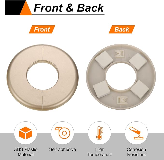HARFINGTON 2pcs Wall Split Flange 44mm/1.7" Self-Adhesive Plumbing Cover Plates - Image 5