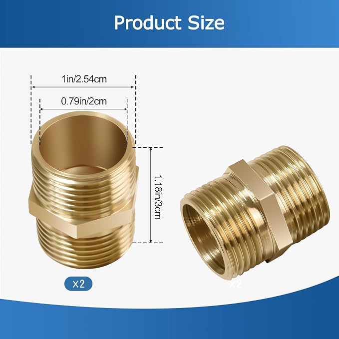 3/4 Inch Npt Brass Nipple Male To Male Pipe Fitting Adapter | Straight Connector - Image 2