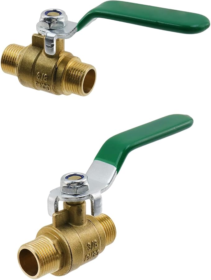 Brass Ball Valve Shut Off Switch 3/8" Male to 1/4" Male Thick Brass Plumbing - Image 4