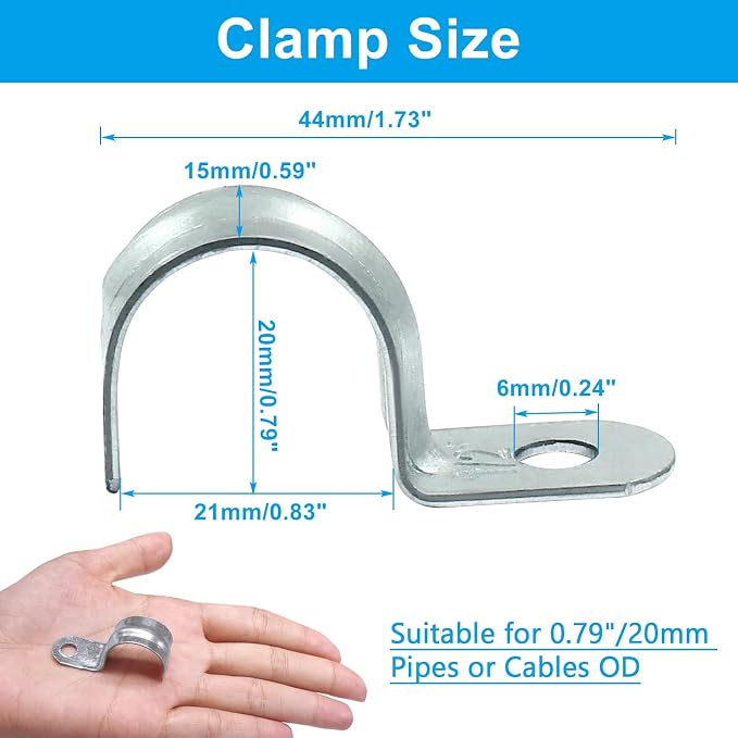 Biaungdo M20 Rigid Pipe Strap, 3/4 Inch, Zinc Plated Steel, Heavy Duty Conduit - Image 2