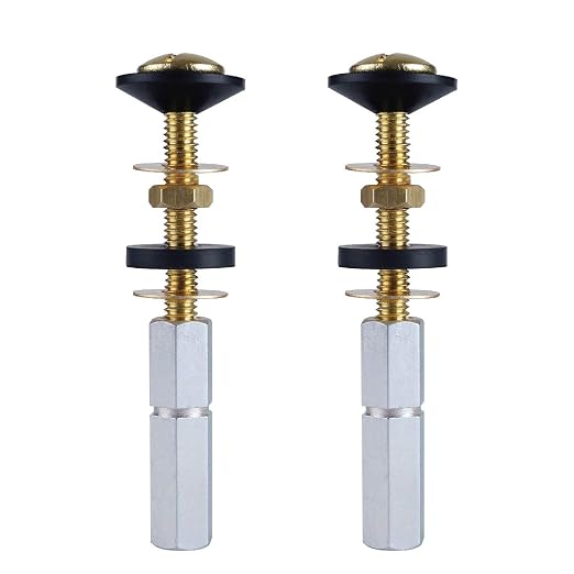 Hibbent 2 Pcs Toilet Tank to Bowl Bolts Kit, Solid Brass Toilet Bolts by Hibbent