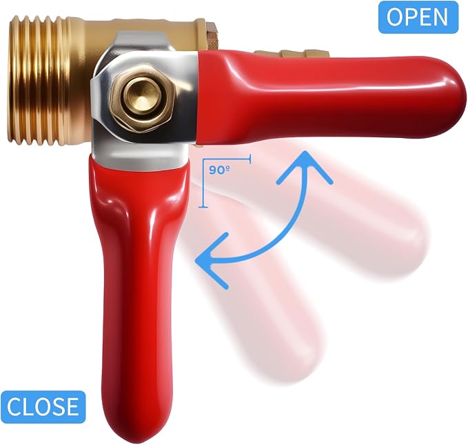 2 Pcs Brass Ball Valve, 10mm x 1/2 Inch, Male NPT | Full Port Shut Off Valve - Image 5