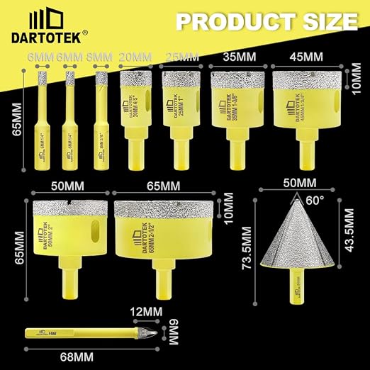 Diamond Core Drill Bits Set 11PCS - Image 4