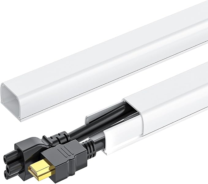 Yecaye 142in Wall Cord Hider for 2-3 Cords, W0.94in H0.47in, On-Wall Cord Cover by Yecaye