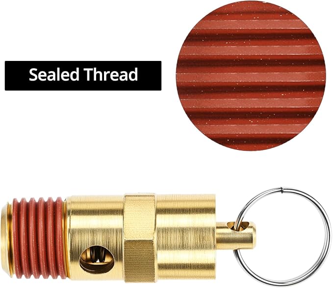 QWORK Brass Pressure Relief Valve - Image 4