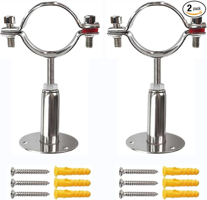 2" Stainless Steel Wall Mount Ceiling Mount Pipe Support，Adjustable Pipe by Unknown