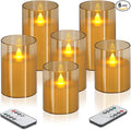 wemarry Flameless Candles 4" 5" 6" Acrylic Glass Pillars 3" Diameter Battery by wemarry