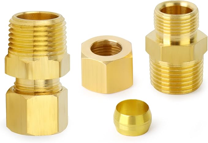 ChillWaves Brass Compression Tube Fitting, 3/16" OD x 1/4" NPT Male Compression - Image 3