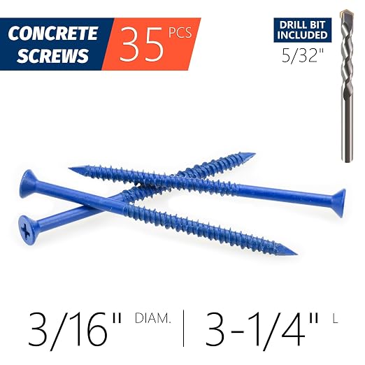 3/16" x 3-1/4" Concrete Screw Anchor, Cement or Stucco - Image 2