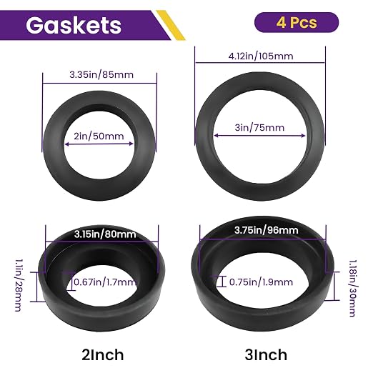 4 Pcs Universal Toilet Tank to Bowl Gaskets Kit, Stainless Steel Toilet Tank - Image 3
