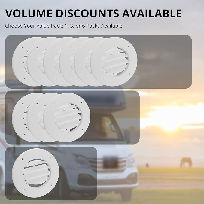 1-Pack 6.5" RV Ceiling Vent Cover Replacement, 1 Pack, Polar White - Image 6