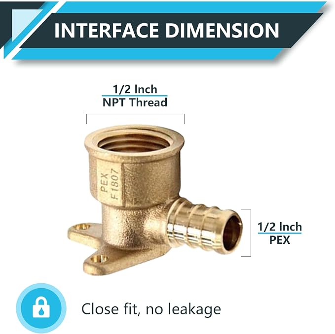 100Pack Seelink PEX Fittings, 1/2" PEX x 1/2" Female NPT Drop Ear Elbow | PEX - Image 2