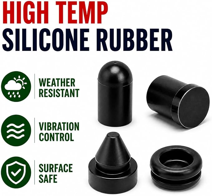 1/4" Silicone Rubber Panel Plug Solid Grommet Knockout Hole Cover Fits 1/16" to - Image 8