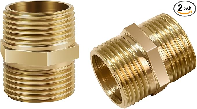3/4 Inch Npt Brass Nipple Male To Male Pipe Fitting Adapter | Straight Connector by Unknown