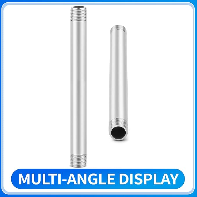 ChillWaves 304 Stainless Steel Pipe Fitting, Nipple Cast Pipe 2" NPT Male x 2" - Image 2