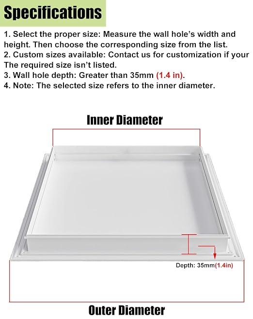 14" X 20", Aluminum Alloy Push-to-Open Inspection Door, Paintable Hidden - Image 6