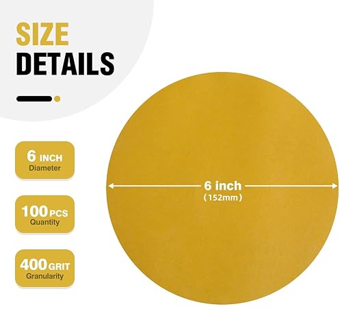 100 PCS 6 Inch PSA Sanding Discs 400 Grit Sticky-Back Sandpaper | Adhesive - Image 2