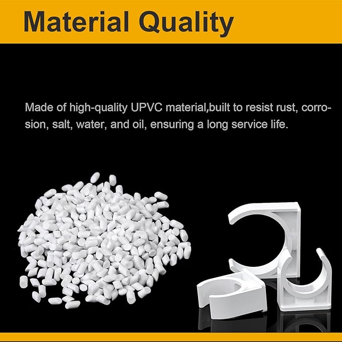 100PCS 20mm PVC Pipe Clamps, U-Shaped Pipe Clips - Image 2