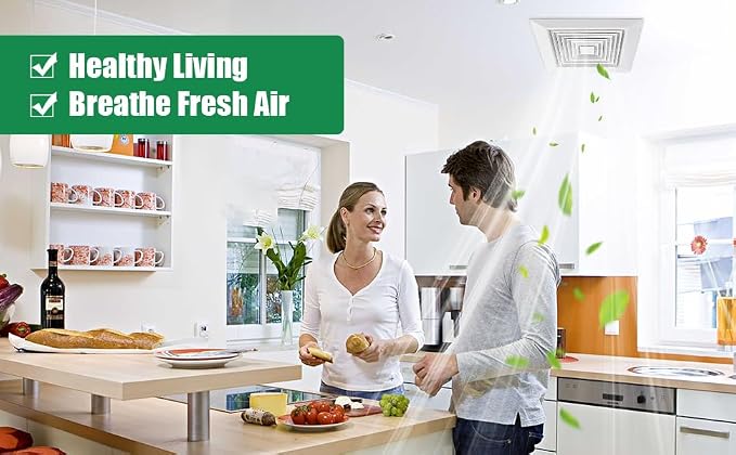 Spring-loaded Bathroom exhaust fan cover, 1P 12"x12"grille bathroom fan cover - Image 9