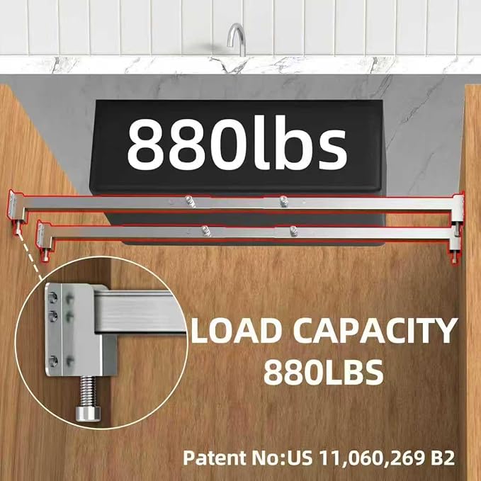 Qualward Undermount Sink Supports Brackets, Adjustable Undermount Sink Support - Image 2